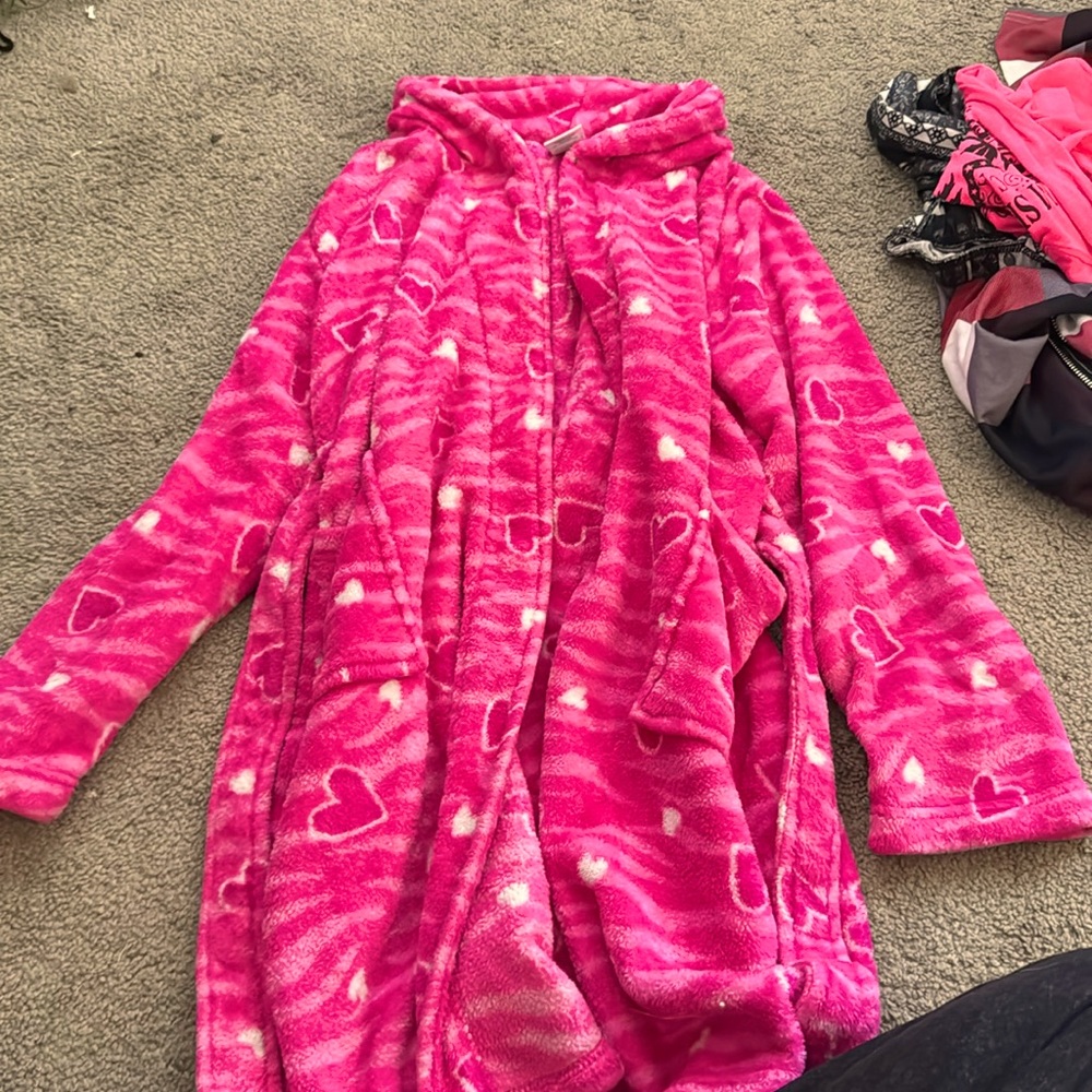 Kids Pink Heart Robe